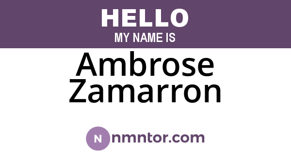 Ambrose Zamarron