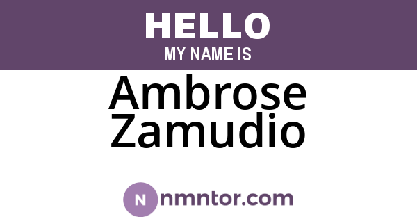 Ambrose Zamudio