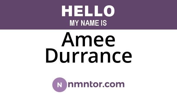 Amee Durrance