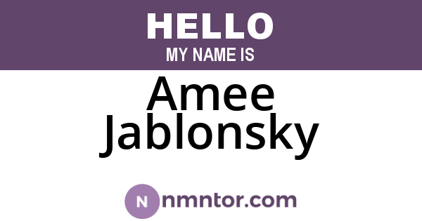 Amee Jablonsky