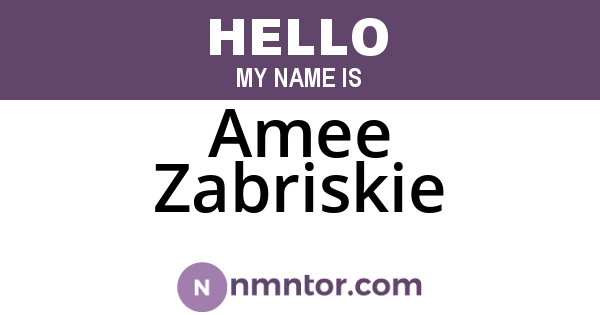 Amee Zabriskie