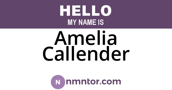 Amelia Callender