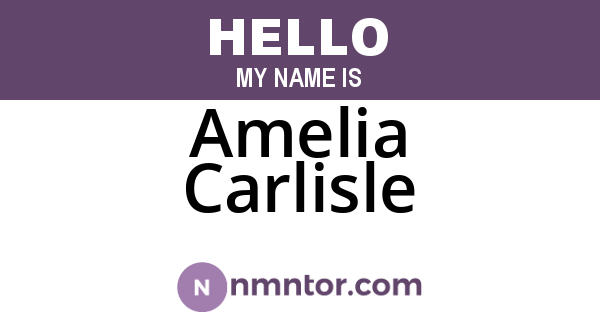 Amelia Carlisle