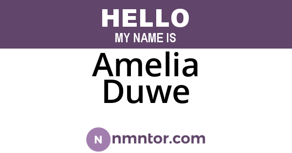 Amelia Duwe