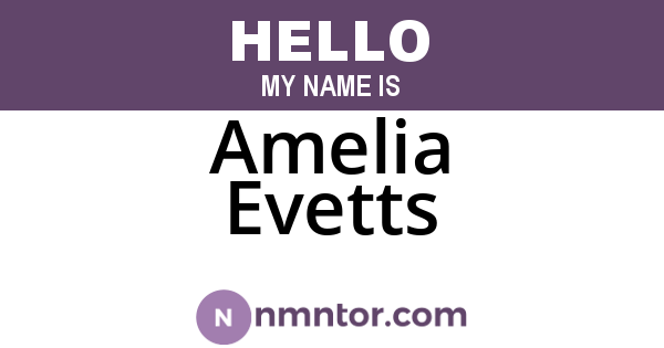 Amelia Evetts