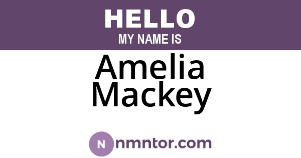 Amelia Mackey