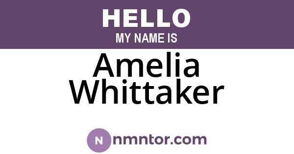 Amelia Whittaker