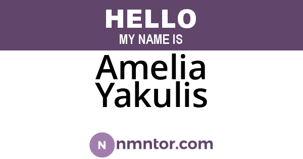 Amelia Yakulis