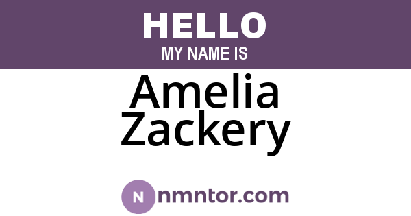 Amelia Zackery