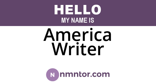 America Writer