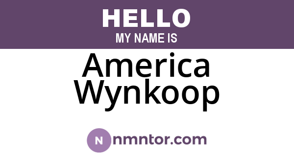 America Wynkoop