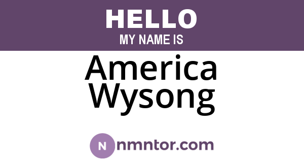 America Wysong