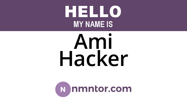 Ami Hacker