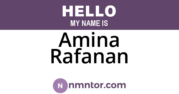 Amina Rafanan