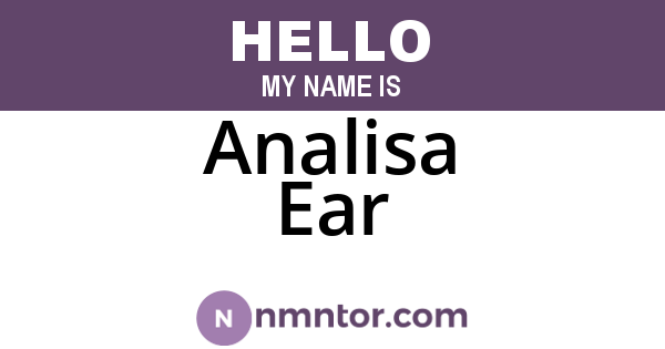 Analisa Ear