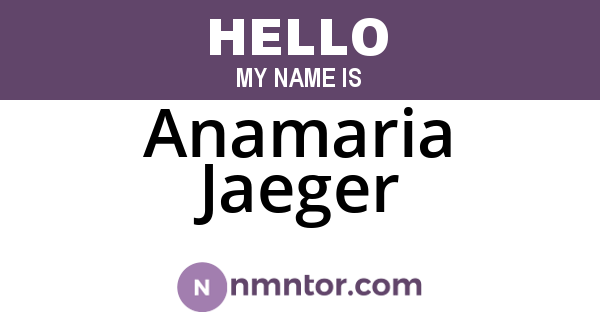 Anamaria Jaeger