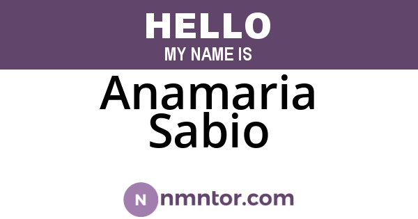 Anamaria Sabio