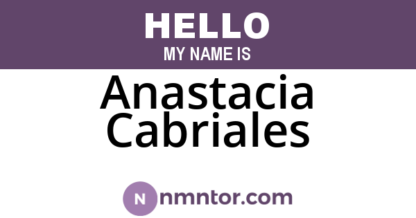 Anastacia Cabriales