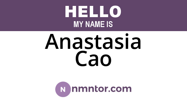 Anastasia Cao