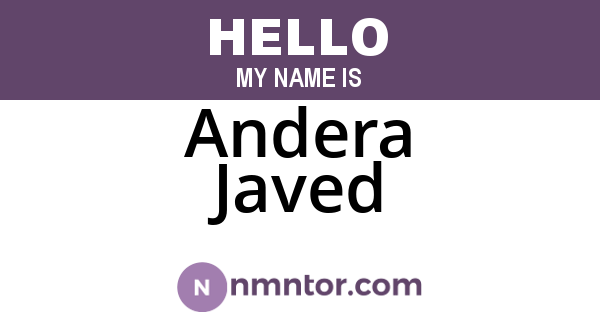 Andera Javed