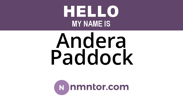 Andera Paddock