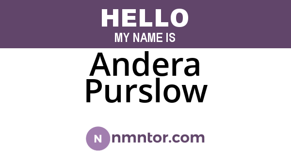 Andera Purslow
