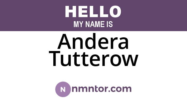 Andera Tutterow