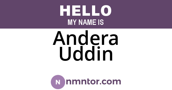 Andera Uddin