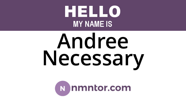 Andree Necessary