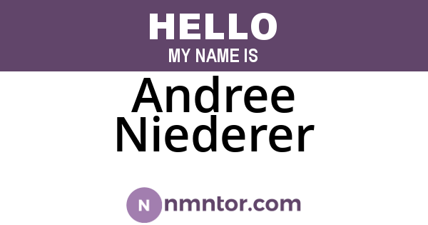 Andree Niederer