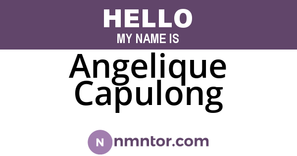 Angelique Capulong
