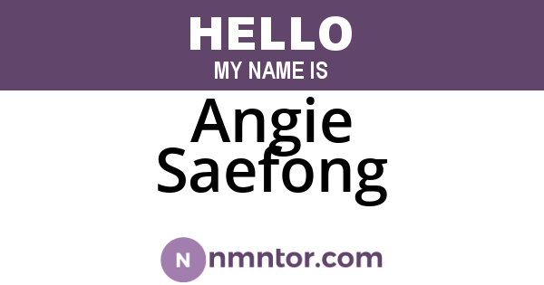 Angie Saefong