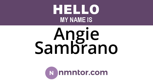 Angie Sambrano