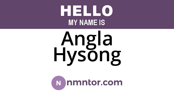 Angla Hysong