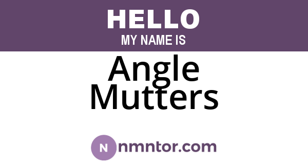 Angle Mutters