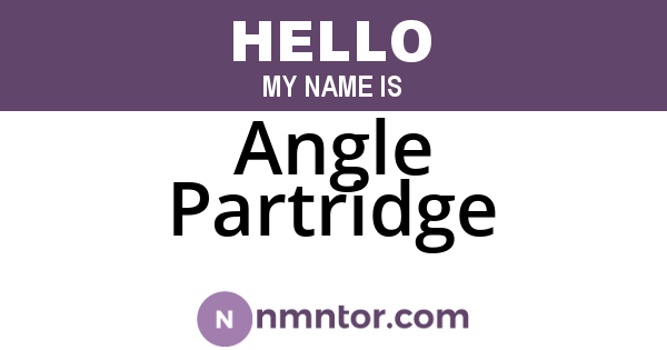 Angle Partridge