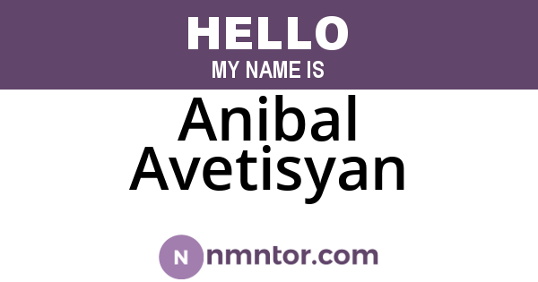 Anibal Avetisyan