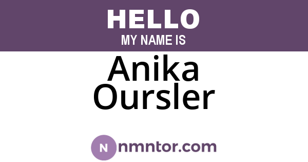 Anika Oursler
