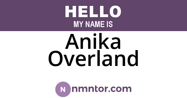 Anika Overland