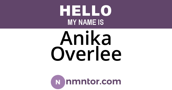 Anika Overlee