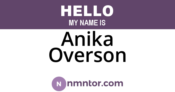 Anika Overson
