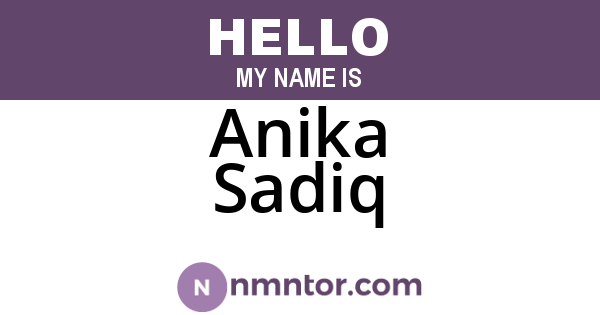Anika Sadiq