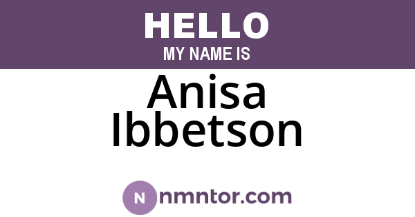 Anisa Ibbetson