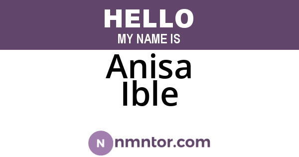 Anisa Ible