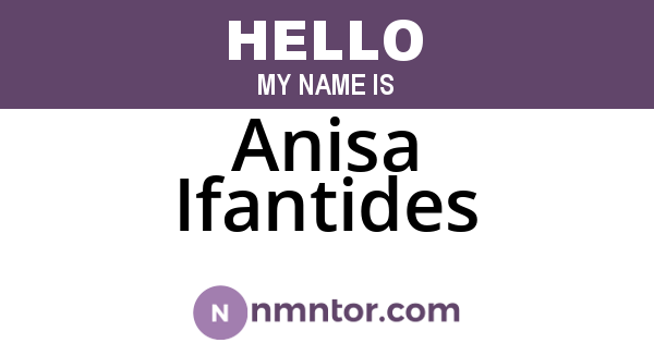 Anisa Ifantides