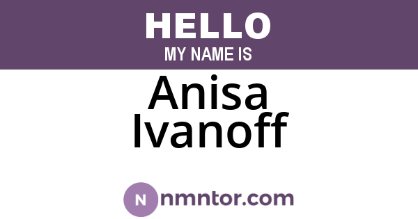 Anisa Ivanoff