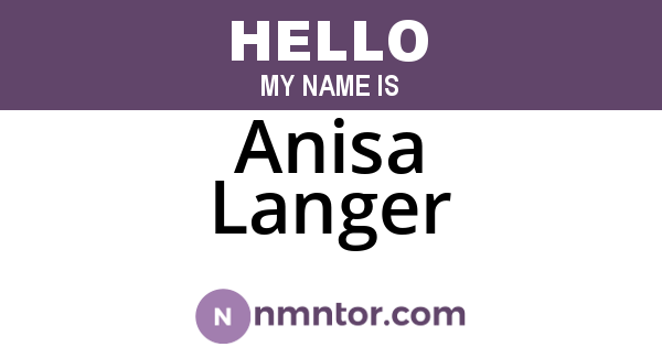 Anisa Langer