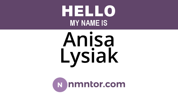 Anisa Lysiak