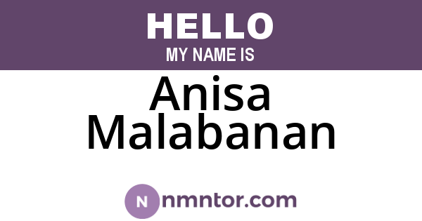 Anisa Malabanan