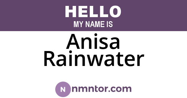Anisa Rainwater